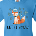thumbnail image 4 of Inktastic Let it Snow Cute Orange Fox in Hat and Scarf Youth T-Shirt, 4 of 5