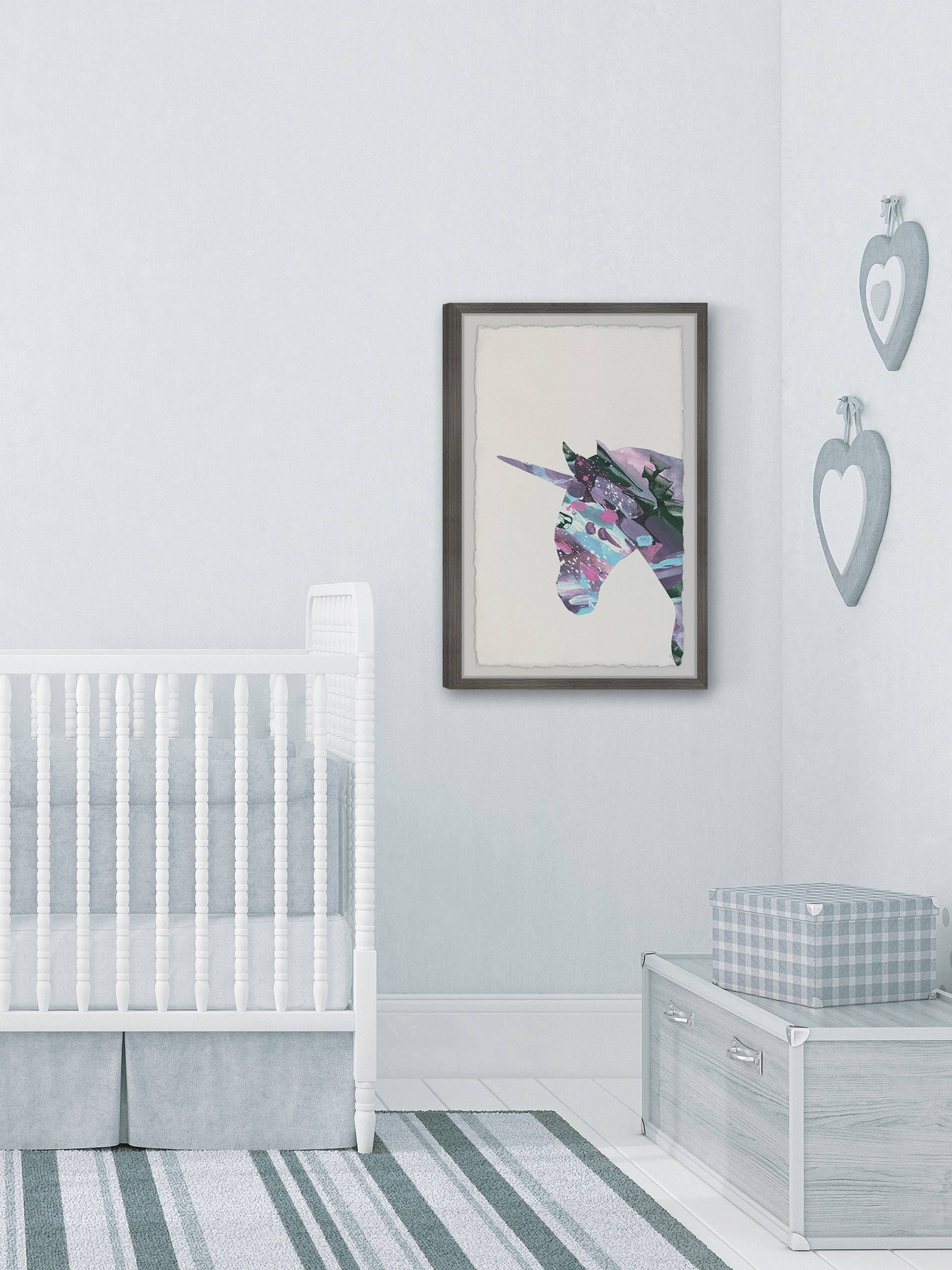 Marmont Hill Dashing Unicorn Ii Framed Wall Art, 24.00" x 1.50"
