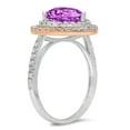thumbnail image 3 of 2.48 ct Pear Cut Simulated Alexandrite with Simulated Diamond Halo Accents 14K White/Rose Gold Womens Engagement Ring, 3 of 4