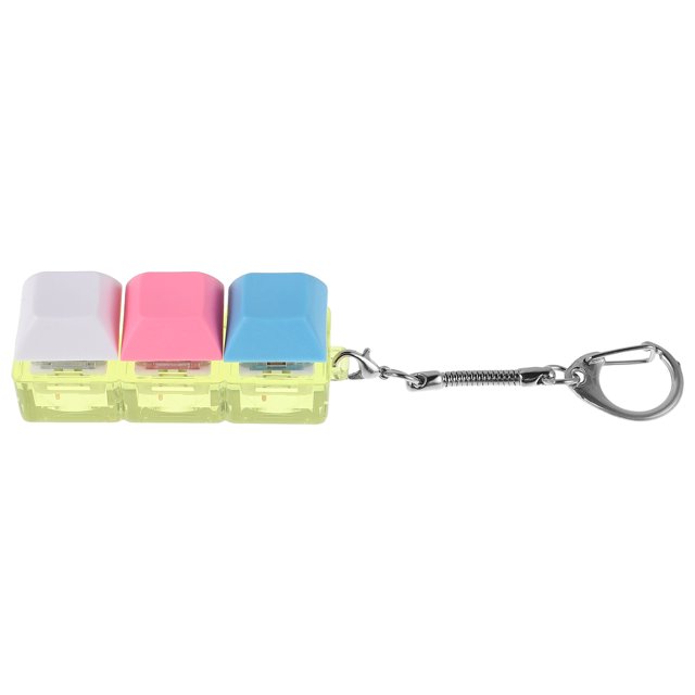 SEWCHICS Keyboard Key Chain Decor Multi Key Buckle Fidget Sensory Fun Toys For Adults With Click Sound At Office 1Pcs