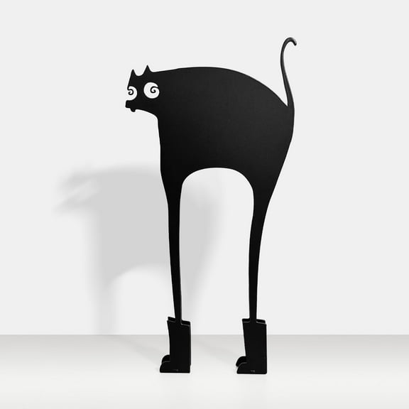 Kolymax Minimalist Cat Metal Wall Sculpture Home Decor, 1 Count