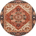 thumbnail image 1 of Ahgly Company Indoor Round Abstract Saffron Red Persian Area Rugs, 5' Round, 1 of 6