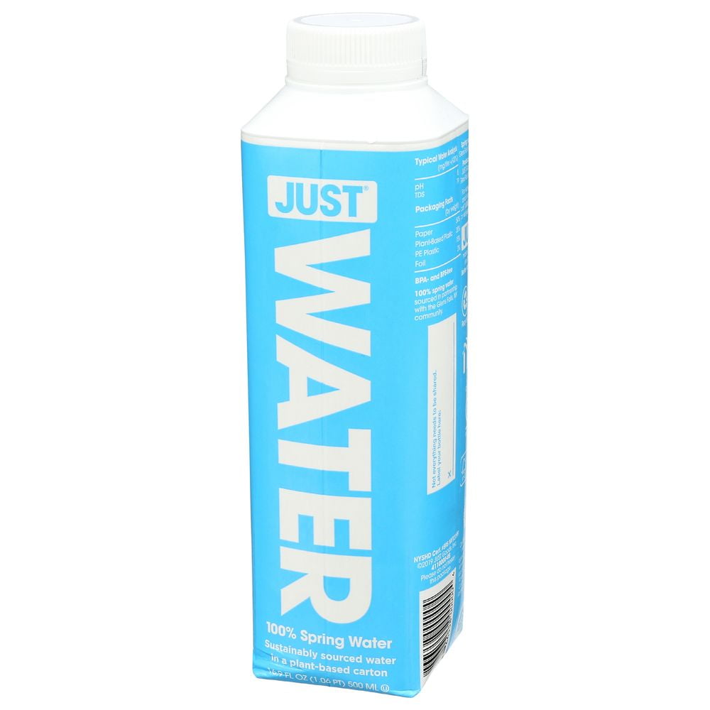 Just Water 100 Percent Bottled Spring Water, 500 Milliliter -- 12 per Case.