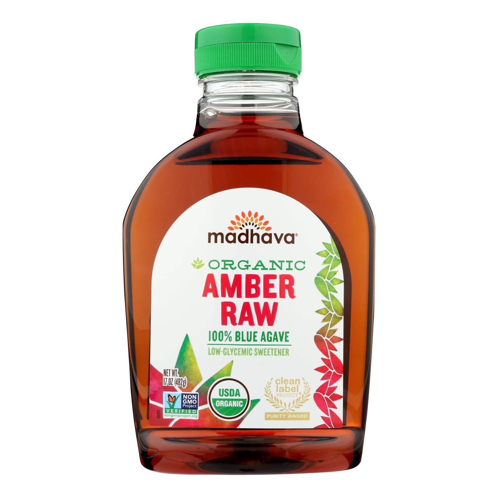 Madhava Honey Agave Nectar Raw Amber, 17 Oz