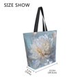 thumbnail image 4 of Open Top Canvas Tote Bag with Zipper Reusable Shopping Bag 13.5x15" Roomy Carryall Large Flower in Full Bloom, 4 of 9