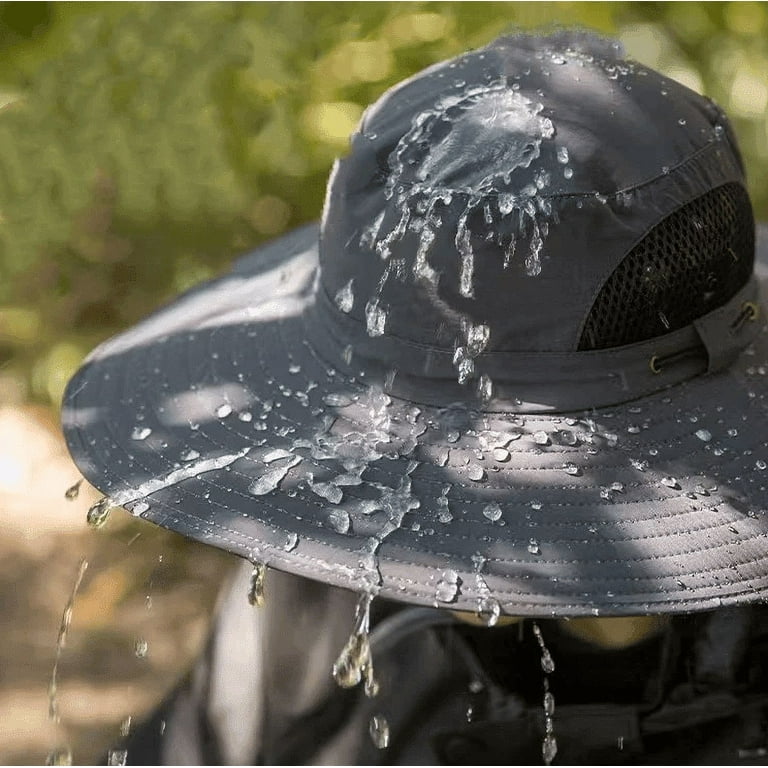 Outdoor Wide Brim Sun Hat with Solar Fan, Solar & USB