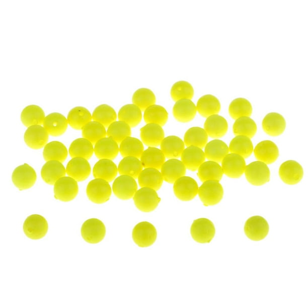 50pcs Yellow Fishing Floating Bobbers Float Balls EVA Foam Strike Indicators  6mm L 