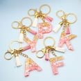 thumbnail image 2 of Cute Initial Keychain A-Z Letter Sparkly Glitter Key Chain P, 2 of 2