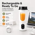 thumbnail image 6 of STARBIAO Portable Blender 19.6 oz Personal Juicer Cup, USB-C Rechargeable Mini Blender for Shakes & Smoothies, 12-Blade Stainless Steel, 4 Modes, Digital Display, Self-Cleaning, White, 6 of 13