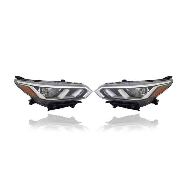 Headlight Assembly - Compatible/Replacement for '20-23 Nissan Sentra S/SV-Only - Halogen - Pair, Left Driver + Right Passenger Set - 260106LB0A, 260606LB0A
