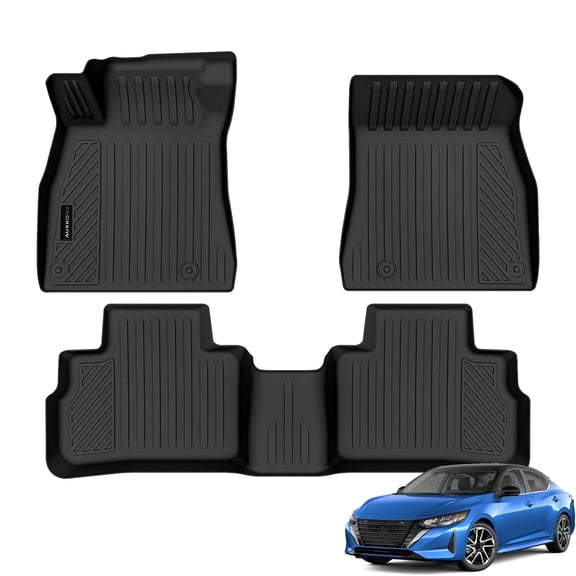 Auxko All Weather Floor Mats Fit for Nissan Sentra 2020-2025 TPE Liners Sentra Accessories Set All Season Guard Odorless Anti-Slip Floor Mats Black