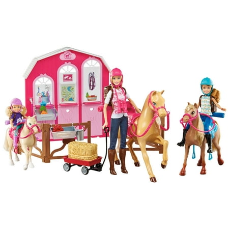 Barbie Horse Ranch Playset with Barbie, Stacie and Chelsea (Best Stable Toys For Horses)