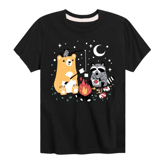 Instant Message - Animal Friendly Campfire - Toddler & Youth Short Sleeve Graphic T-Shirt