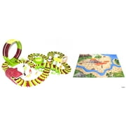 Kid Connection Dinosaur Park Track Set - Dino World, Flexible Race Track, Vehicles & Dinosaurs Included