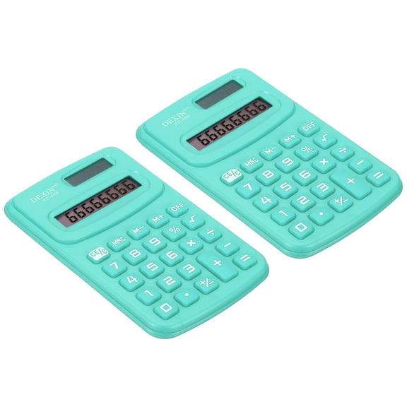 Uxcell 8 Digit Pocket Size Mini Calculator Power Handheld Calculator Navy Blue 2 Pack