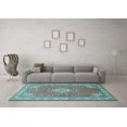 thumbnail image 3 of Ahgly Company Indoor Rectangle Medallion Light Blue Traditional Area Rugs, 7' x 10', 3 of 4
