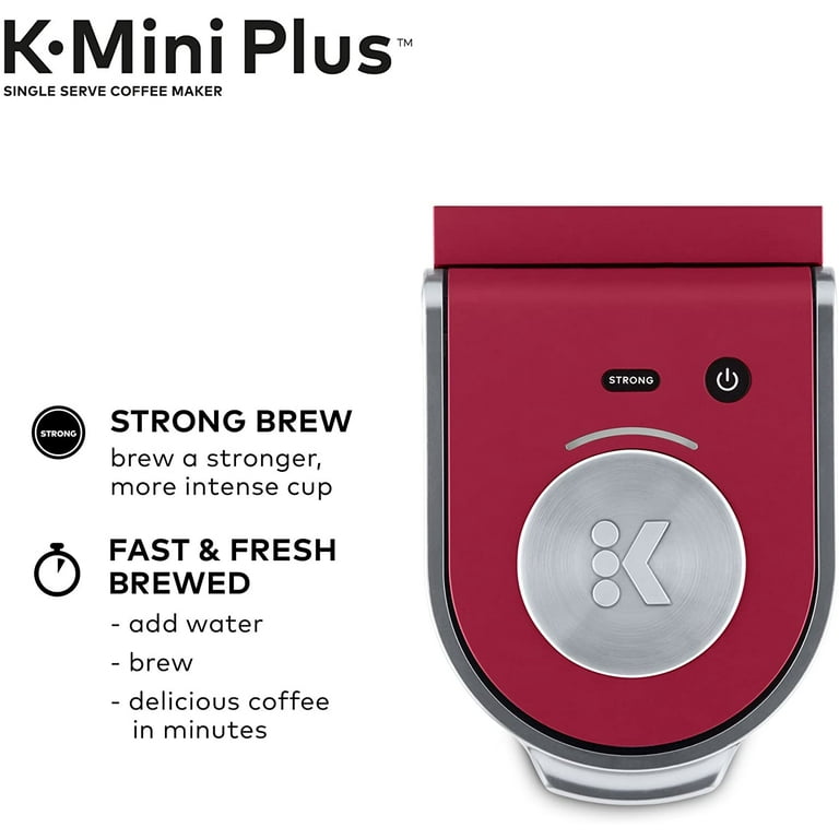 Keurig K-Mini Plus Maker Single Serve K-Cup Pod Coffee Brewer, Comes with 6  to 12 Oz. Brew Size, Storage, and Travel Mug Friendly, Cardinal Red 