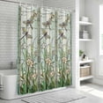 thumbnail image 6 of Dark Green Grass Bathroom Shower Curtains with 12 Hooks Polyester Waterproof Shower Curtain for Stalls and Bathtubs Flower Dragonfly Retro Pastoral Rustic Decorative Bathroom Privacy Curtain 72x72 In, 6 of 9