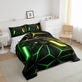 thumbnail image 4 of Erosebridal 3 Pieces Gaming Bedding Set Video Game Comforter Gamer Controller Bed Comforter Set Queen, Neon Lights Gamepad Comforter Set Game Console Bed Set Teens Men Game Home Decor, 4 of 5
