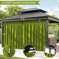 thumbnail image 3 of Pakunoda 11' X 6.5' Gazebo Universal Replacement Privacy 4-Panel Curtains, Waterproof Outdoor Curtains Grass Green Sidewall with Zipper for Patio Garden Backyard 10' X 12' Gazebo, Curtain Only, 3 of 8