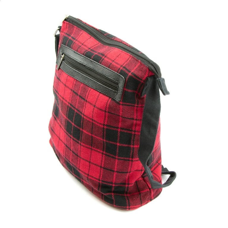 Woodland Creek Women s Red and Black Plaid Crossbody Bag and Scarf Set