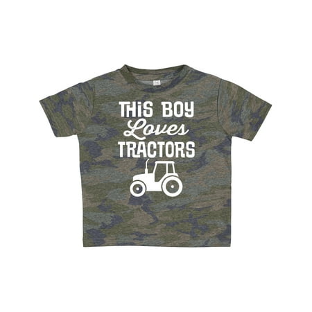 

Inktastic Farming This Boy Loves Tractors Gift Toddler Boy Girl T-Shirt