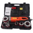 thumbnail image 2 of Pipe Threading Machine, Ratchet Pipe Threader Kit, Handheld With 6 Dies For Iron, 2 of 8