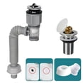thumbnail image 4 of Bathroom Sink Drain Pipe: Straight Or Side Discharge Smell-Proof & Easy Install! Gray, 4 of 9
