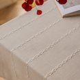 thumbnail image 2 of SHILIU-Rectangle Table Cloth, Farmhouse Tablecloth Cotton Linen Tablecloth for Rectangle Tables, Dining Table Cover for Kitchen Party (White, 86 x 53 inch), 2 of 4