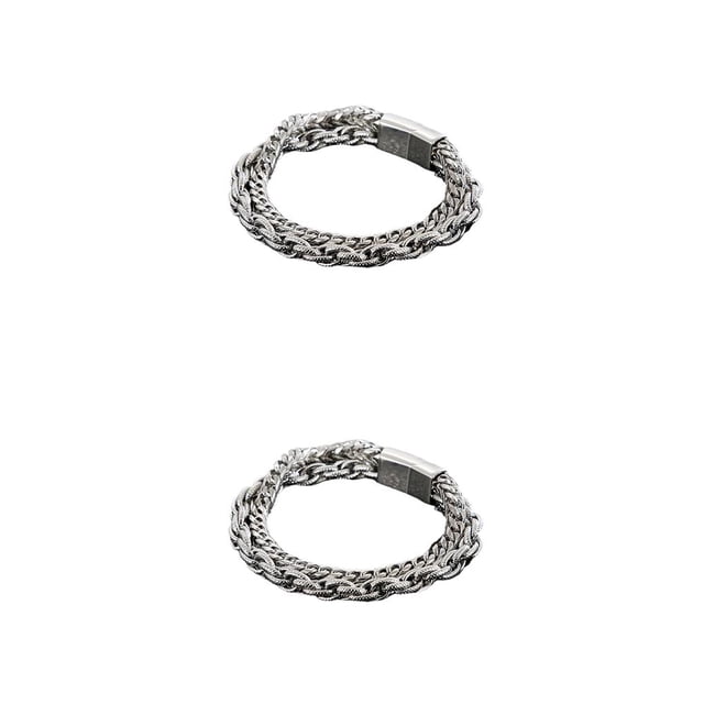 Brazalete de Acero Sonducket para hombre doble capa Moda decoración Joyas para citas Fiesta de cumpleaños Color dorado