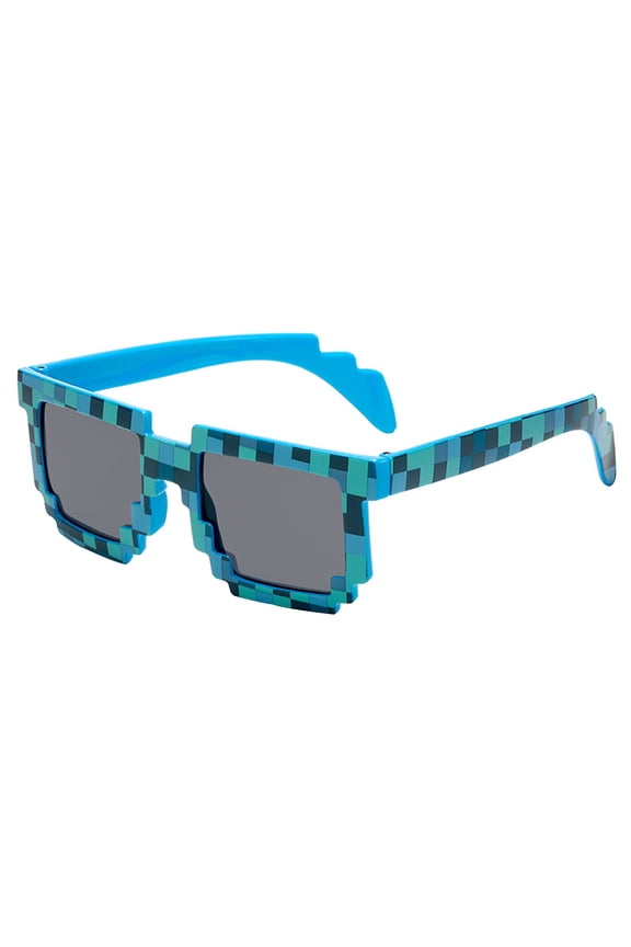 Pixel UV Protect Gamer Sunglasses Mosaicc Kids Party Favors Blue One Size