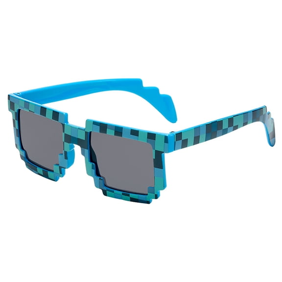 Pixel UV Protect Gamer Sunglasses Adult Kids Party Favors Blue