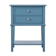 thumbnail image 3 of Homestock Neo-Classical Nostalgia Nightstand with Shelf - Dovetailed Drawers for Bedroom Storage, Stylish Nickel Hardware, Floor Mountable-Color:Teal, 3 of 7