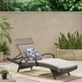 thumbnail image 2 of GDF Studio Olivia Outdoor Wicker Adjustable Chaise Lounge with Cushion, Multibrown and Charcoal, 2 of 7