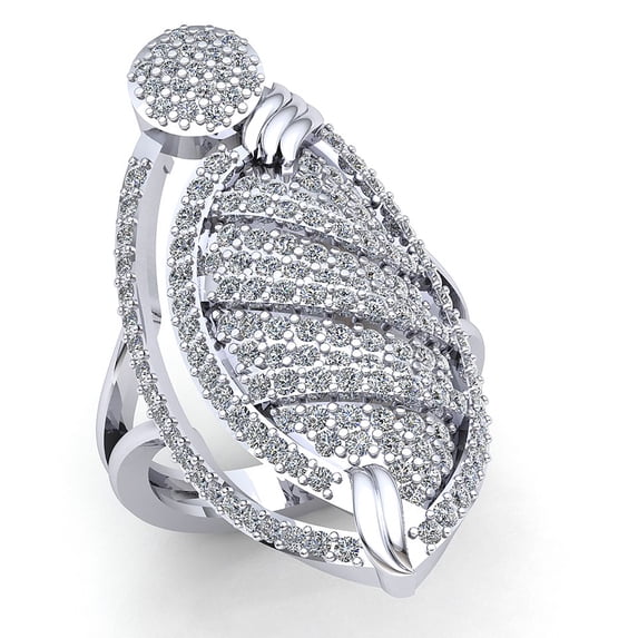 Genuine 2ct Round Cut Diamond Ladies Bridal Fancy Anniversary Engagement Ring Solid 18K Rose, White or Yellow Gold H SI2