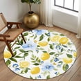 thumbnail image 3 of Eucalyptus Lemon Large Area Rugs for Bedroom Living Room, Soft Non Slip Carpet Bedside Rug, Sage Green Leaf Blue Flower Fruit Round Floor Cover Kitchen Accent Rug 8' for Dining Room/Office, 3 of 9