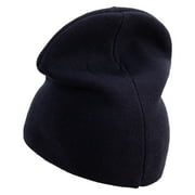 Purple Tang Embroidered Big Size Superior Cotton Short Knit Beanie - Navy XL-3XL