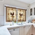 thumbnail image 6 of Rooster Kitchen Curtains 36 Inch Length Farmhouse Floral Window Curtains Over Sink Set of 2, Chicken Short Tier Curtain for Kitchen, Vintage Small Kitchen Decor, 6 of 6