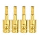 thumbnail image 1 of Reductor de entrada de amperios 4 Uds calibre 4 de cobre Audio estéreo para coche Pin AWG reductor de cable de tierra Tono dorado Unique Bargains, 1 of 6