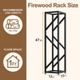 thumbnail image 2 of Firewood Rack Indoor 47 Inch Tall, 4-Tier Heavy-Duty Firewood Holder for Fireplace with Minimalist Style, Decorative Log Rack, Flexible Storage, Space-Saving, Easy Assembly, Black, 2 of 9