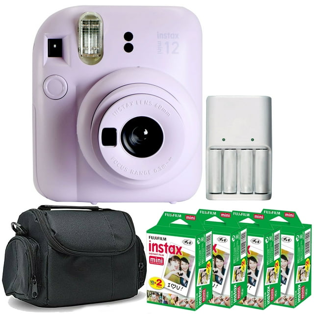 Cámara Fujifilm Instax Mini 12 Lila Purple + Paquete de 4 películas