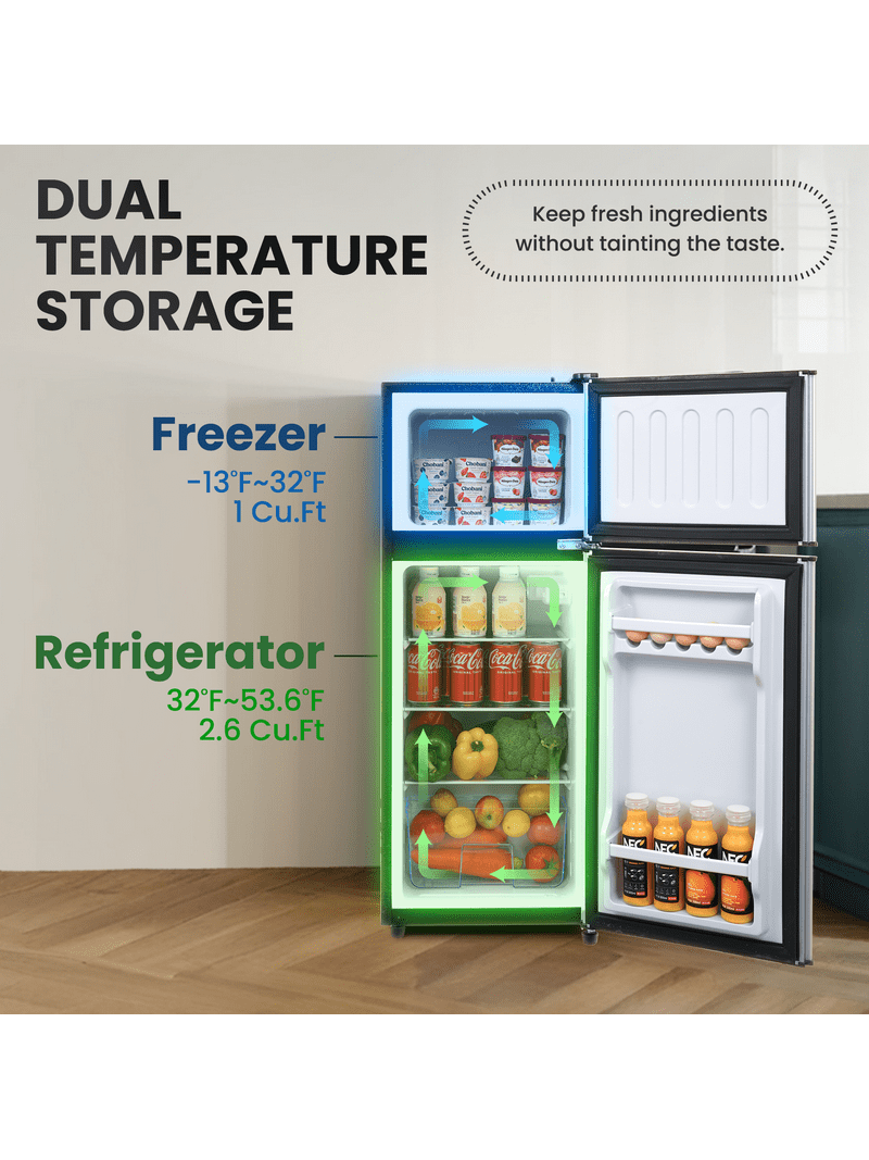 MaxKare 3.6 Cu.ft Mini Fridge with Freezer, 2-Door Compact