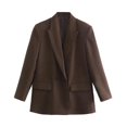 thumbnail image 1 of TRAF-chaqueta holgada de doble botonadura para mujer, abrigo Vintage de manga larga con bolsillos, prendas de vestir exteriores elegantes, 1 of 5