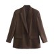 thumbnail image 1 of PB & ZA2024 Chaqueta de traje de manga larga con solapa de color sólido versátil, temperamento informal y a la moda para mujer, novedad de otoño, 1 of 3