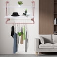 thumbnail image 3 of Wall-Mount Clothes Hanging Rod Industrial Pipe Rack Clothing Rail Shelves Garment Holder, 3 of 16