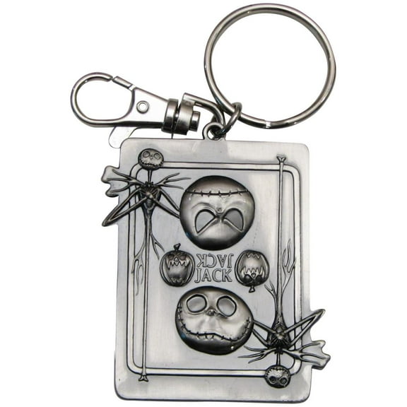 Nightmare Before Christmas Jack Skellington Square Pewter Keychain