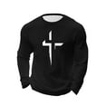 thumbnail image 4 of VBTAPA Men's Jesus Cross T Shirts Christian Religious Bible Tees Fashion Casual Long Sleeve Graphic Print Tops Big and Tall Streetwear Tees Black XXL, 4 of 6