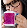 thumbnail image 2 of 3drose, Love Mandala - Abstract Floral Graphic Design, 15oz Two-tone Blue Mug, 2 of 6