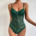 thumbnail image 2 of SXcggal Women's Floral Lace Sheer Mesh Corset Bodysuit Spaghetti Strap Top Fashionable Casual Beautiful Women's Top, 2 of 5