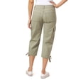 thumbnail image 2 of Juniors' WallFlower Luscious Curvy Insta Stretch Mid Rise Cargo Crop Pants Color: Vetiver Size: 17, 2 of 4